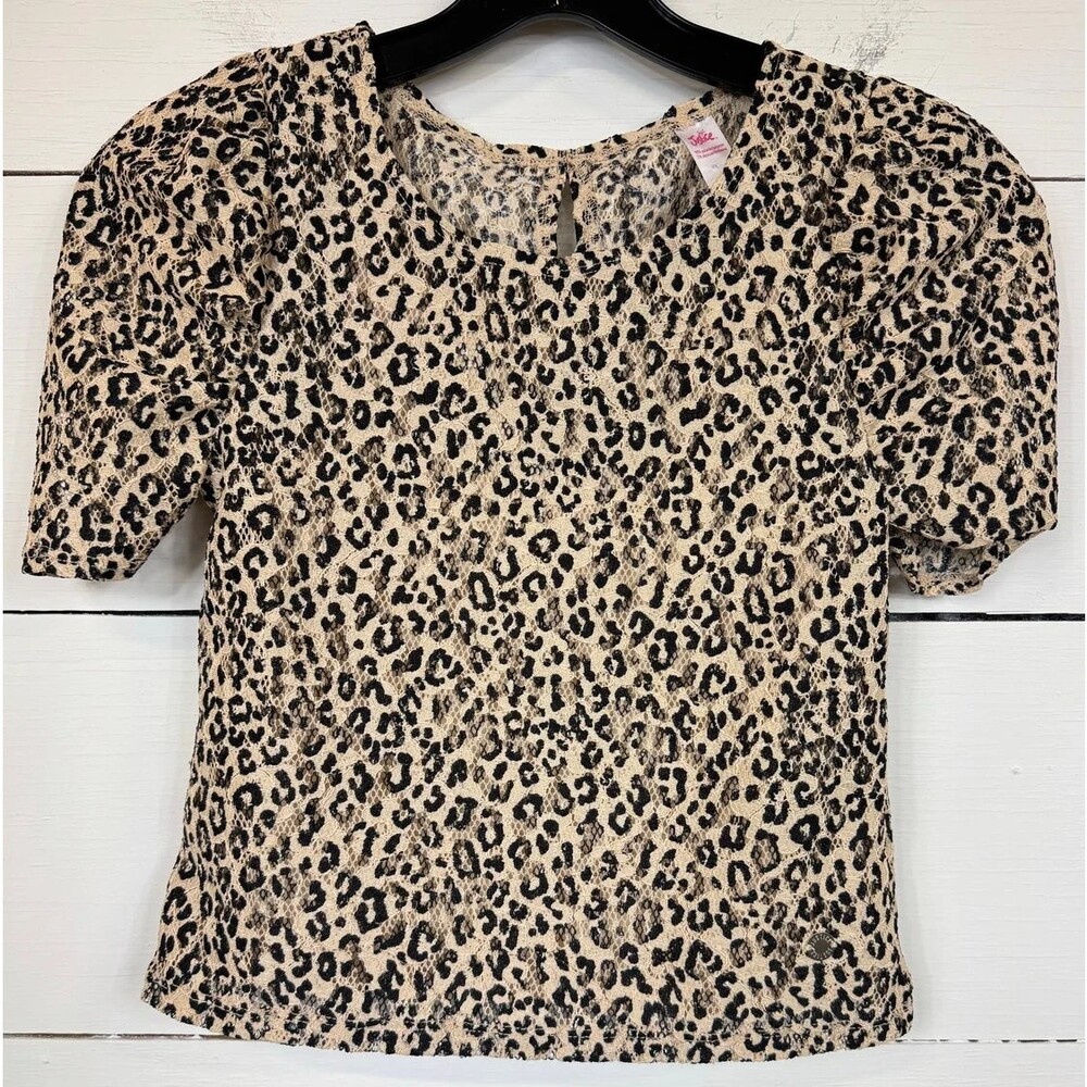 Justice Animal Print Blouse Girl's Size 8